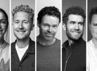Portrætbilleder i sort og hvid med Clara Schøn, Jakob Thrane, Mick Øgendahl, Jacob Taarnhøj og Lasse Madsen fra venstre mod højre.